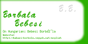 borbala bebesi business card